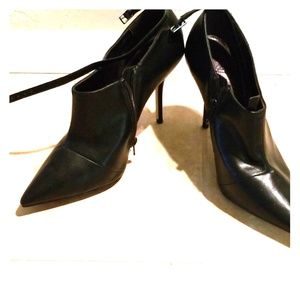 Black bootie with ankle strap